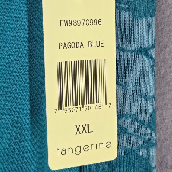 Tangerine Women's Flowy Layered Tank Top, Pagoda Blue, Side Slits, XXL, NWT - Picture 8 of 8